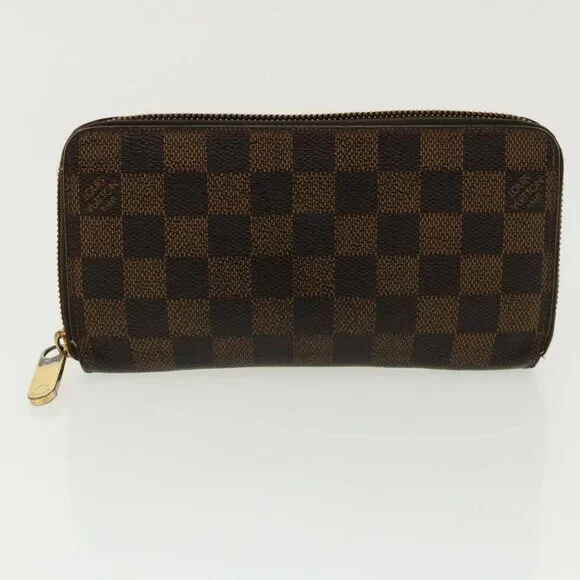 LOUIS VUITTON Damier Ebene Epi Wallet Leather 3Set Black White